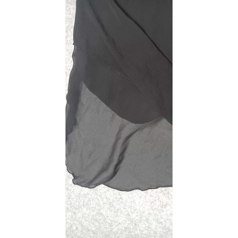 Vintage Y2K Black Embroidered Cami Top L Babydoll Floral Lace Sheer Whimsigoth - Picture 7 of 8